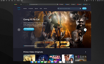 Prime Video - Movie Website | Redesign app cinema design figma film interface ios landing page movie redesign ui uiux ux website