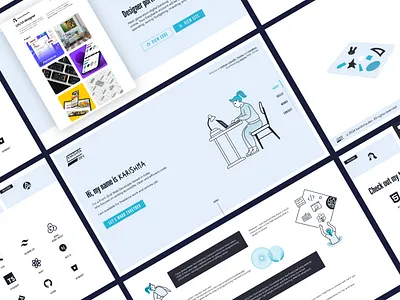 Portfolio for web-developer desktop developer graphics illustrations personal portfolio react typography ui ux web website