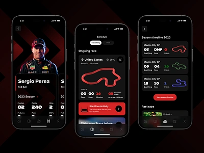 The F1 companion app app app design automobile car sport design f1 formula 1 motorsport ui ux