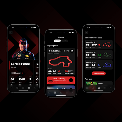 The F1 companion app app app design automobile car sport design f1 formula 1 motorsport ui ux