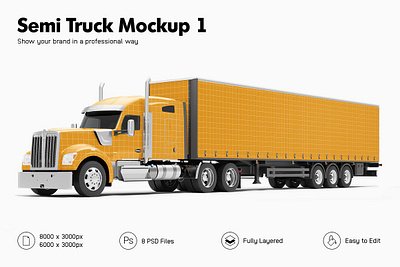 Semi Truck Mockup 1 psd mockup