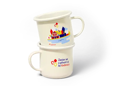 Květnice flower house illustration logo town visual identity