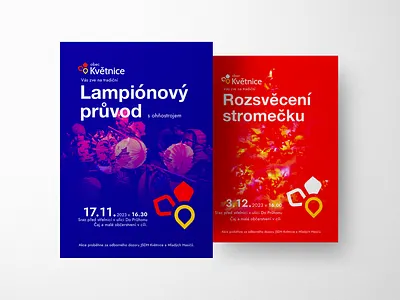 Květnice - posters flower lampion logo poster tree visual identity