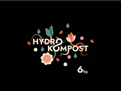 Hydrokompost brand compost fertilizer flower growing illustration soil vi visual identity