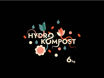 Hydrokompost brand compost fertilizer flower growing illustration soil vi visual identity