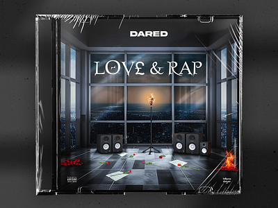 Love And Rap cover art for DARED album cover art artwork boombox cover bussines cd cover cover cover art design dribbble fire graphic design love mic microphone cover mixtape cover photoshop rap room