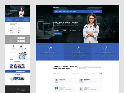 Doctor Find UI/UX Website Design brand identity branding design doctor doctor website graphic design healthcare healthcare website ui uiux design ux web webdesign website