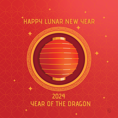 Free Download Happy Lunar New Year: Year of the Dragon Card card illustration chinese new year design illustration digital card digital download free download freebie graphic design gumroad lunar new year new year new year card vector card vector illustrator