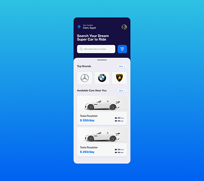 Car Rental app app design figma mobile product designer ui uiux ux