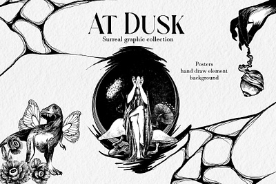 At Dusk. Hand draw graphic collection graphic graphic design hibride modern mystery mystical psychedelic surreal witches