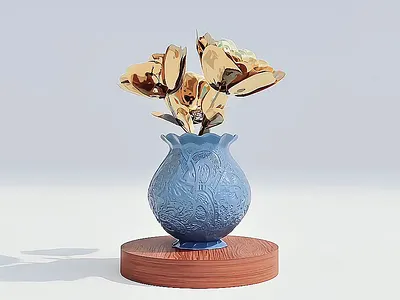 Vase with Roses 3d 3d modeling cinema4d digital sculpture redshift rendering zbrush
