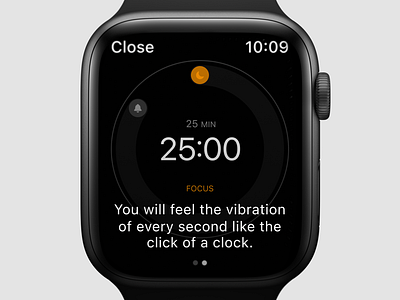 Apple Watch Pomadoro timer - Hint app apple watch case study clock design illustration minimalism orange pomodoro product design timer ui watchface