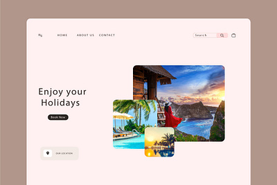 Camping landing page with photos app application design graphics dsign landing page design ui design ui ux design ux design web web app web application web design web interface website website design