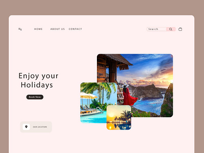 Camping landing page with photos app application design graphics dsign landing page design ui design ui ux design ux design web web app web application web design web interface website website design