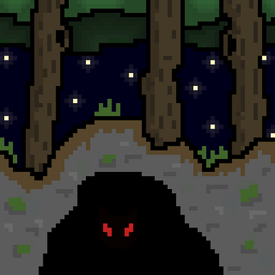 Bear in cave bear cave pixel art