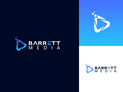 Barrett Media® Logo Design branding design illustration logo logo design media logo modern logo play button logo play logo design tech logo triangle logo design