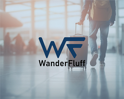 WanderFluff airline branding graphic design illustration logo typography wf