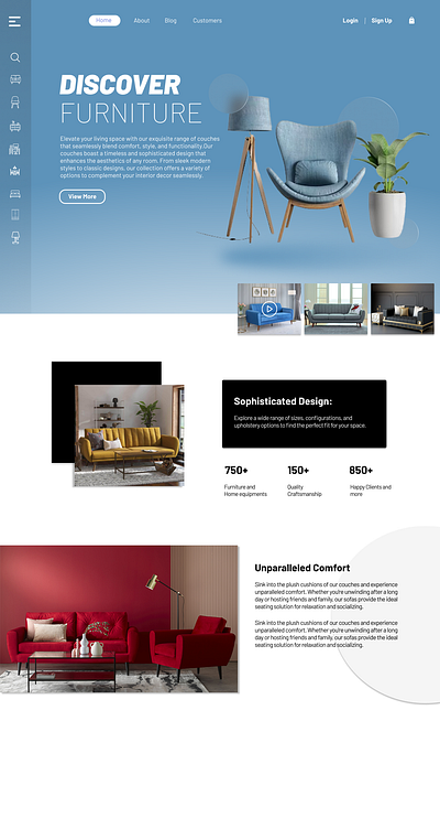 Furniture Web UI (Figma) 3d architecture branding couch design figma furniture home icons interior sidebar ui ux web wood