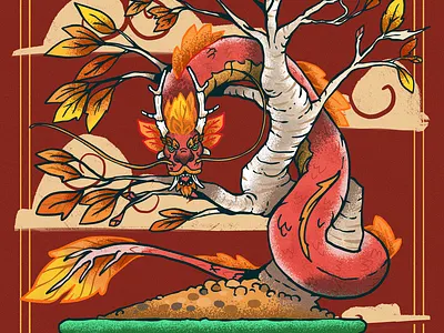 Happy Lunar New Year dragon graphic illustration lunar new year procreate sketch
