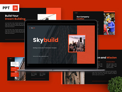 Skybuild - Construction Powerpoint Templates infographic portfolio powerpoint presentation professional template