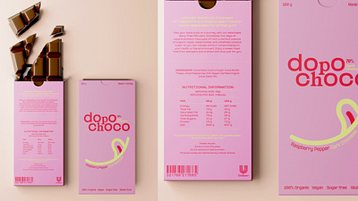 Packaging - Dopochoco "A Dairy Free Chocolate" design graphic design typography vector