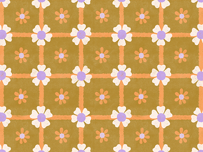 Retro Table Cloth Pattern floral illustration graphic design illustration photoshop retro florals retro flower pattern screen print vintage flowers vintage illustration