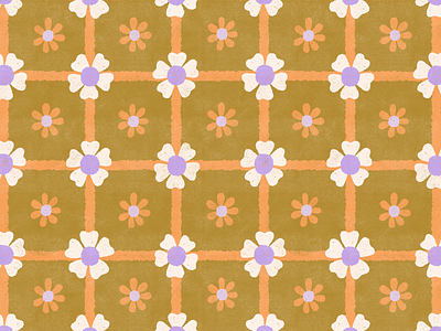 Retro Table Cloth Pattern floral illustration graphic design illustration photoshop retro florals retro flower pattern screen print vintage flowers vintage illustration