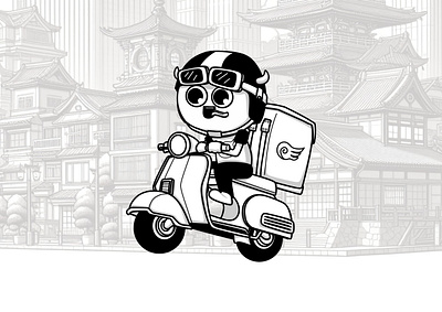 Special Delivery art cartoon character character design delivery design graphic design illustration motor vespa