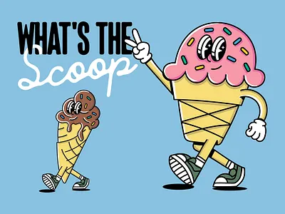 what's the scoop! character ice cream logo