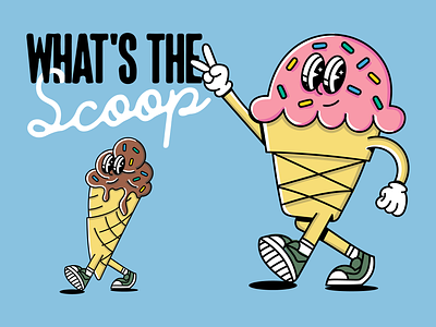 what's the scoop! character ice cream logo