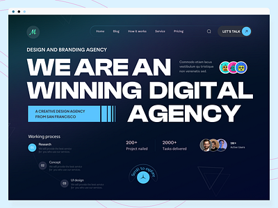 Digital agency website agency agency website design studio digital agency website digitalagency header design heder homepage landing page logo product design typography ui ui design website design