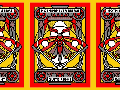 Nothing Ever Seems Quite Right card eye halftone illustration insect lantern light monoline moth pop art tattoo trading card wings