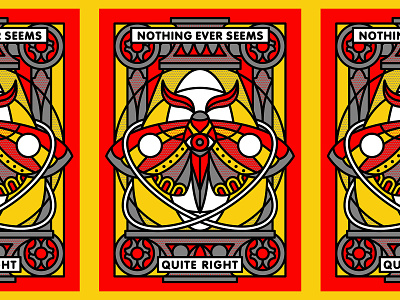 Nothing Ever Seems Quite Right card eye halftone illustration insect lantern light monoline moth pop art tattoo trading card wings