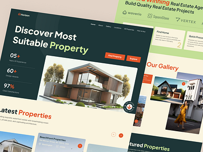 Horizon - Real East Agency agent apartment business design landing page landingpage new design real estate realestate realtor realty residence ui uiux ux web web design website