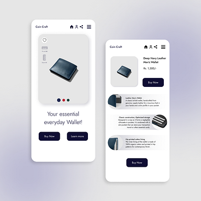 Coin Craft - E-commerce app animation b2c blue and white classic design ecommerse minimalistic motion graphics order shop ui wallet