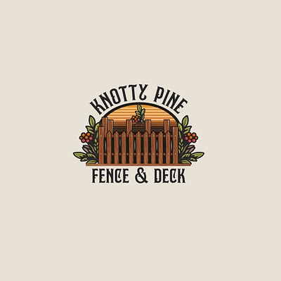 Knotty Pine Fence & Deck Logo(Unused Concept) branding deck logo design fence logo graphicsdesign illustration logo logo design logodesign vector