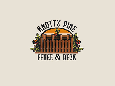 Knotty Pine Fence & Deck Logo(Unused Concept) branding deck logo design fence logo graphicsdesign illustration logo logo design logodesign vector
