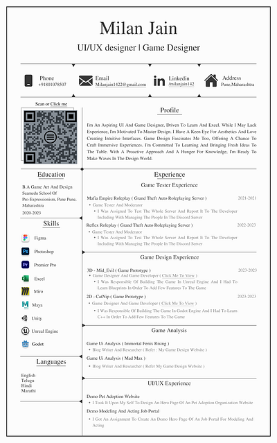 My Resume ( made with Figma ) figma opentowork resume ui uidesign