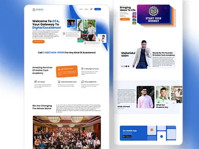 Online Tutor Booking Website Landing Page Design about us call to action education education landing page education website header hero hero section landing page online academy online booking online tutor tutor web design