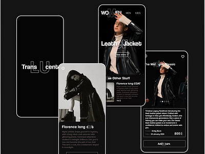 Translucent (Clothing Brand) app black brand branding clothes clothing dark design minimal ui ux