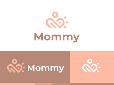 Mommy baby cute logo love mom sun