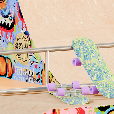 3D Skateboard - Illustration 3d 3d illustration 3d modelling 3d skateboard blender blender 3d colorful 3d cute skateboard 3d graphic design illustration modelling skateboard render 3d renderinf skateboard skateboard illustration
