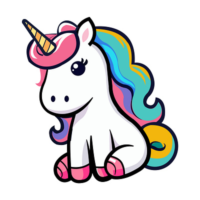 Unicorn graphic design illustration logo