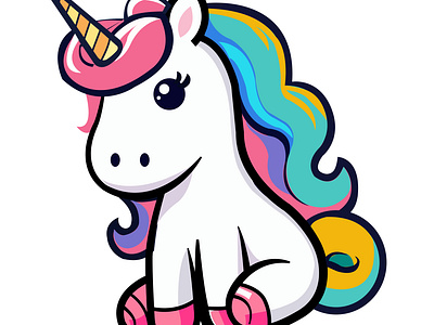 Unicorn graphic design illustration logo