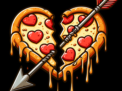 Valentine's Day Cartoon Pizza cartoon pizza