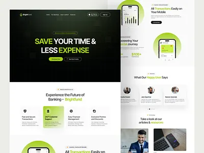 Fintech Banking website design bank identity banking banking app banking card corporate credit card finance financial services fintech landing page web design website