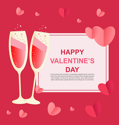 Valentine's Day Card graphic design illustration logo