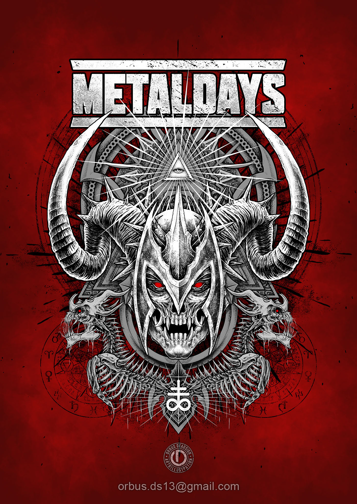 MetalDays 2020 (Slovenia Music Festival) band merch beast black metal death metal deathcore goth heavy metal metal artwork metal fest metal t shirt monster poster design poster gigs satanic skeleton skull