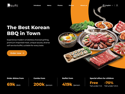 Gogi website - the number 1 smokeless Korean barbecue hotpot design food food web food website landing page ui ui design uiux design uiux web design uiux website web design