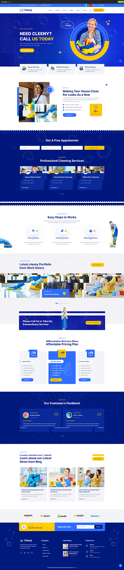 Cleeny – Cleaning Services & Repair Company PSD Template